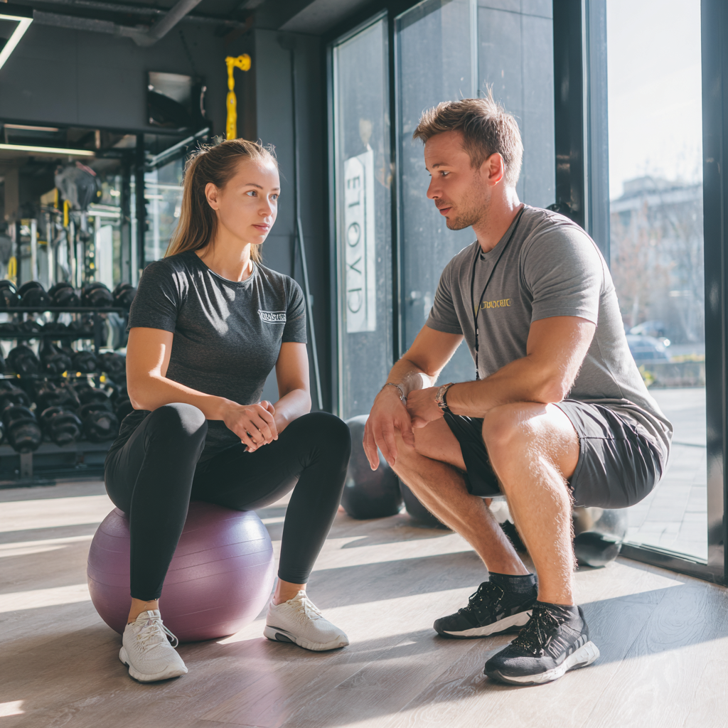 Жінка виконує силові тренування