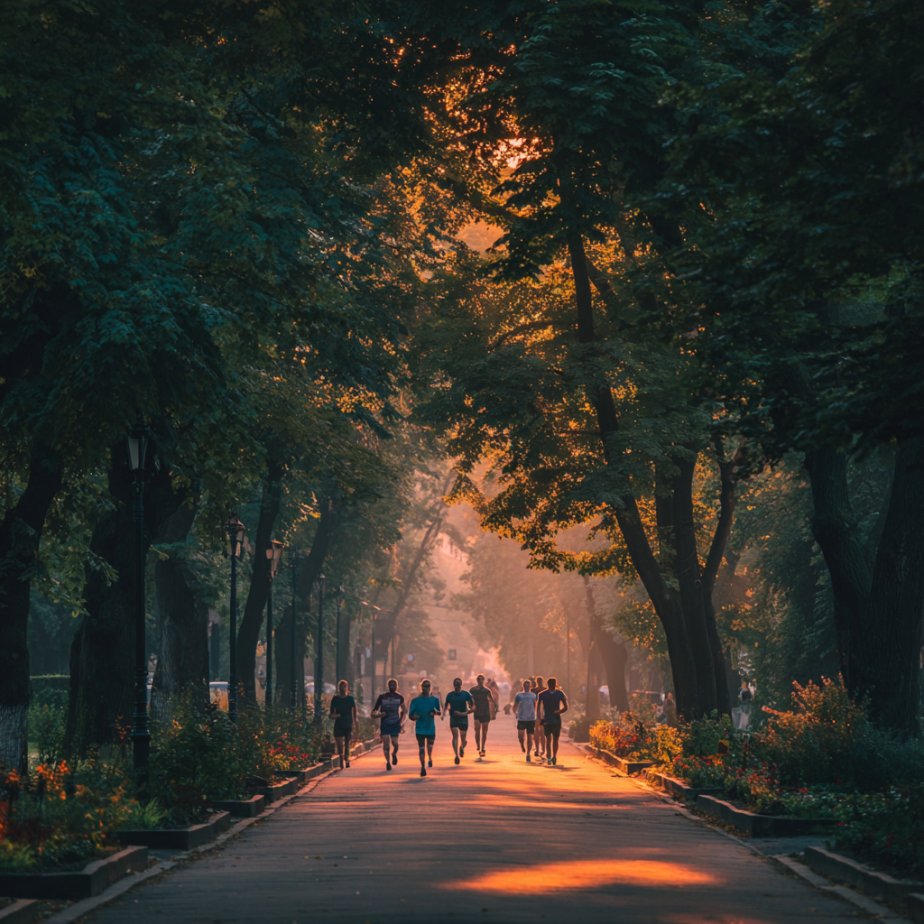 Група людей займається фітнесом